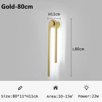 Applique murale LED en forme de U pour une décoration nordique moderne. | Marco Lucetti Or-80cm / Changeable