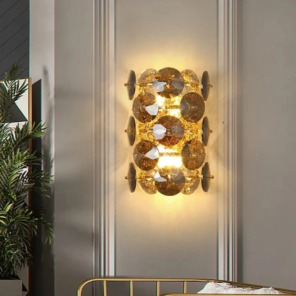 Applique murale LED en fumée gris cristal pour chambre et salon | Marco Lucetti