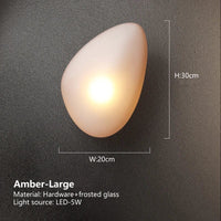 Applique murale LED en galets - Collection Scandinave | Marco Lucetti Ambre-Grand / Lumière blanche