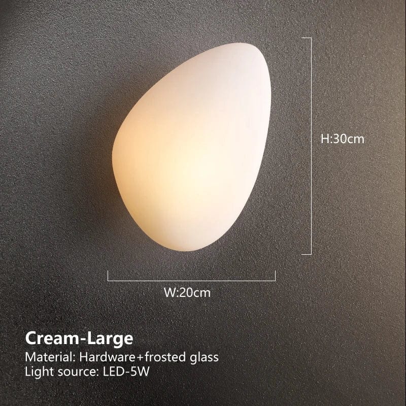 Applique murale LED en galets - Collection Scandinave | Marco Lucetti Crème-Grand / Lumière blanche