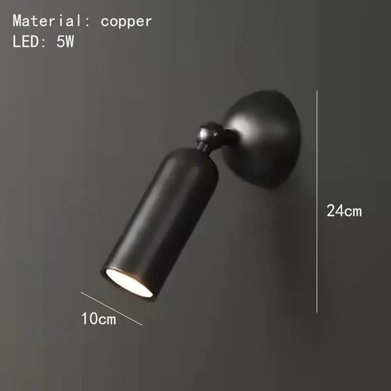 Applique murale LED en laiton moderne et rotative avec gradation | Marco Lucetti Noir / 3 températures de couleur