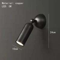 Applique murale LED en laiton moderne et rotative avec gradation | Marco Lucetti Noir / 3 températures de couleur