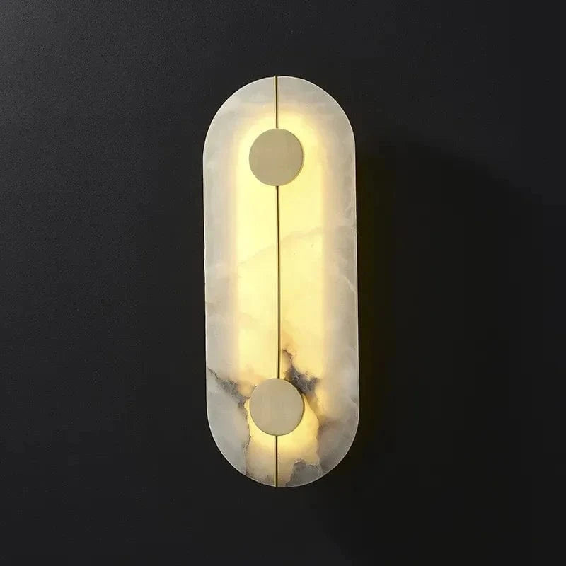 Applique murale LED en marbre et cuivre doré - Style nordique moderne | Marco Lucetti