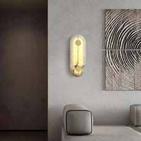 Applique murale LED en marbre et cuivre doré - Style nordique moderne | Marco Lucetti