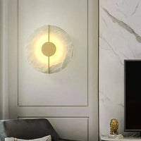 Applique murale LED en marbre et cuivre doré - Style nordique moderne | Marco Lucetti