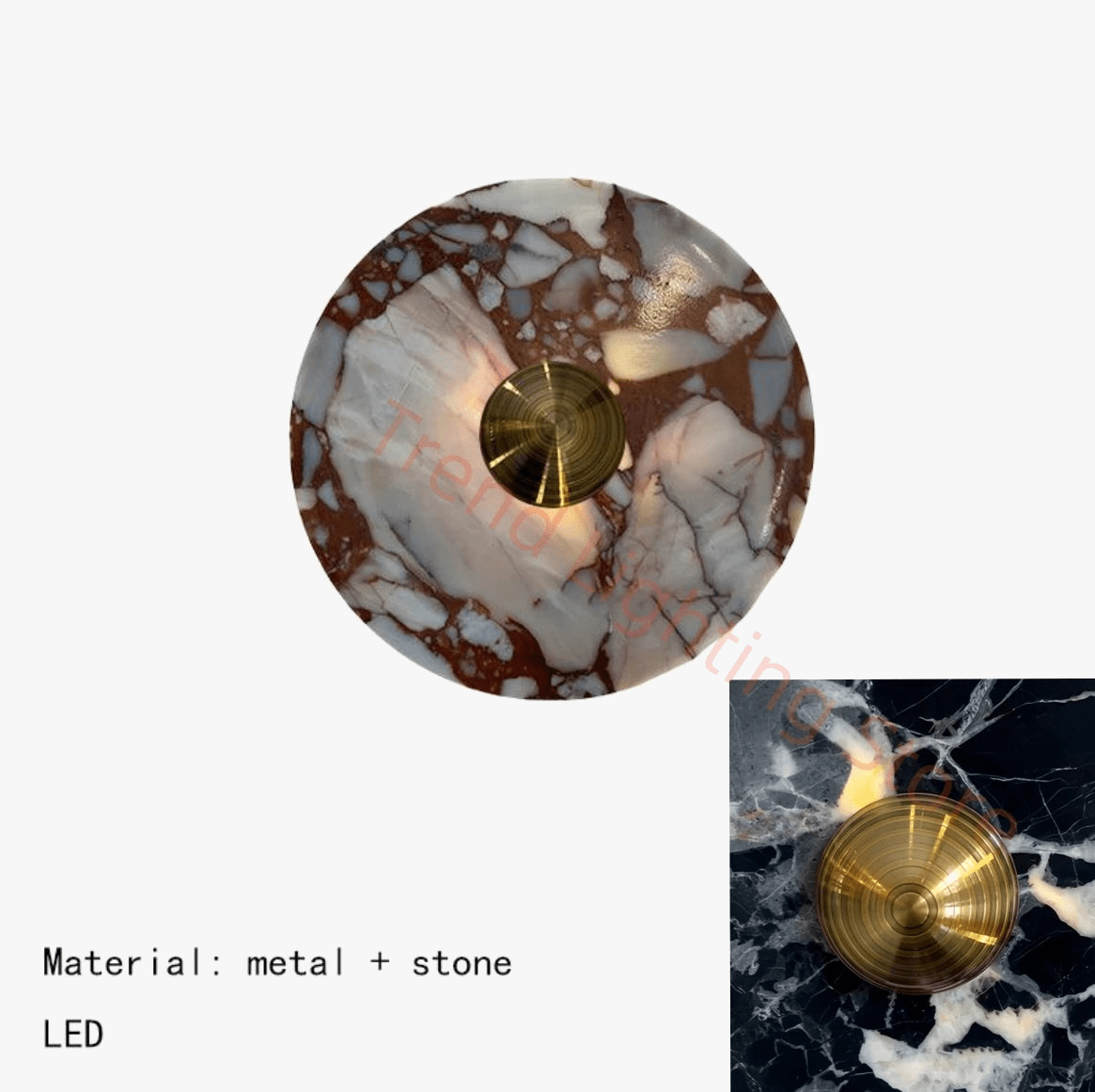 Applique murale LED en marbre naturel et métal doré - Eclairage d'ambiance 3000K | Marco Lucetti