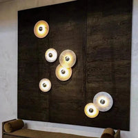 Applique Murale LED en Marbre Naturel et Métal Doré Rond | Marco Lucetti