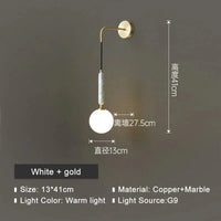 Applique murale LED en marbre nordique design contemporain | Marco Lucetti Or blanc / CHINE / Blanc chaud (2700-3500K) | G9