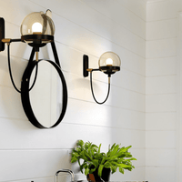 Applique murale LED en métal avec boule en verre | Marco Lucetti