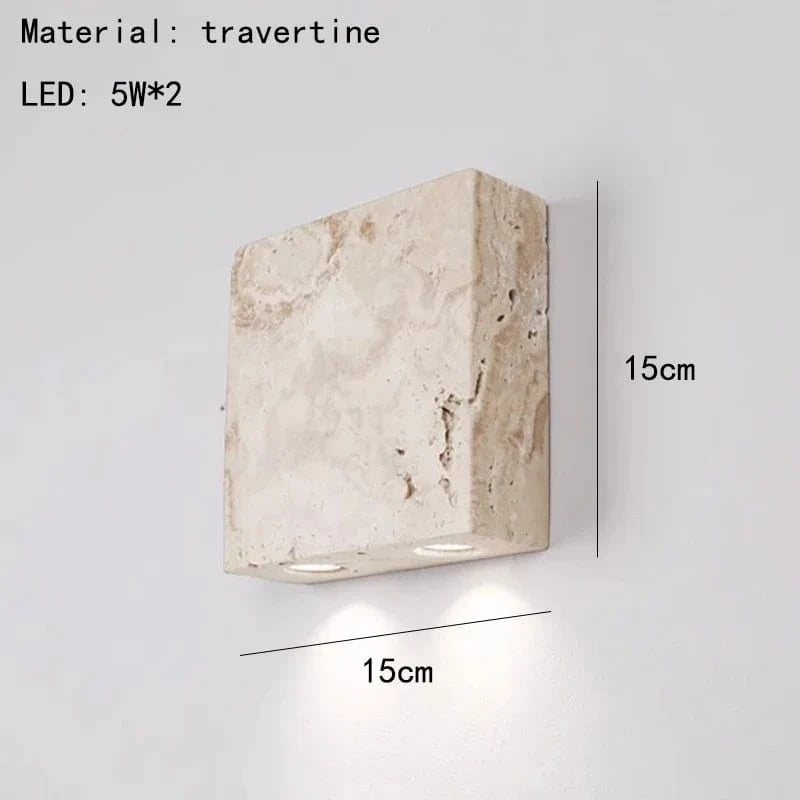 Applique murale LED en pierre naturelle 3000K - Lampe d'ambiance - Livraison directe | Marco Lucetti 2 lumières