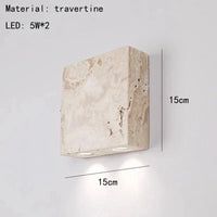 Applique murale LED en pierre naturelle 3000K - Lampe d'ambiance - Livraison directe | Marco Lucetti 2 lumières