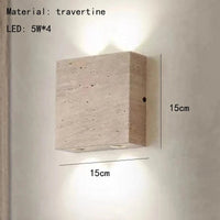 Applique murale LED en pierre naturelle 3000K - Lampe d'ambiance - Livraison directe | Marco Lucetti 4 lumières