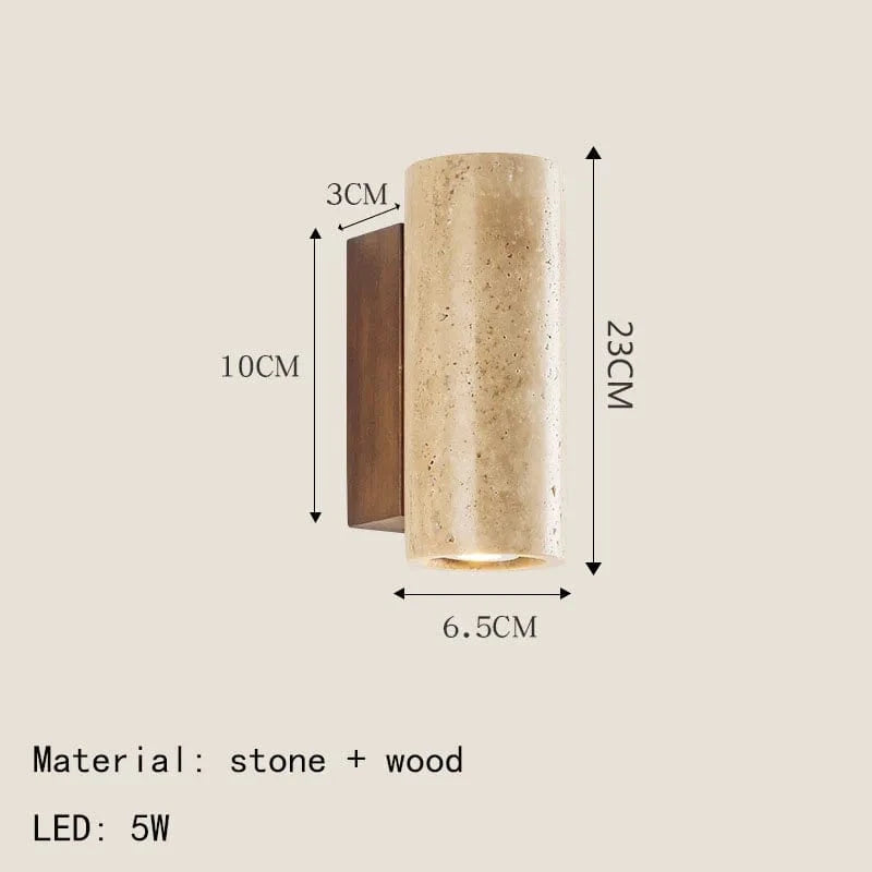 Applique murale LED en pierre naturelle avec gradation de température | Marco Lucetti 23 cm / Lumière chaude