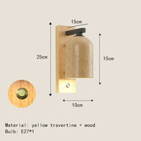 Applique Murale LED en Pierre Naturelle pour Hôtel - Interrupteur inclus | Marco Lucetti A-1-Avec interrupteur / Lumière naturelle 4000K