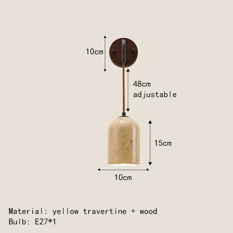 Applique Murale LED en Pierre Naturelle pour Hôtel - Interrupteur inclus | Marco Lucetti B-2-Pas d&#39;interrupteur / Lumière chaude 3000K