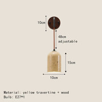 Applique Murale LED en Pierre Naturelle pour Hôtel - Interrupteur inclus | Marco Lucetti B-2-Pas d&#39;interrupteur / Lumière chaude 3000K