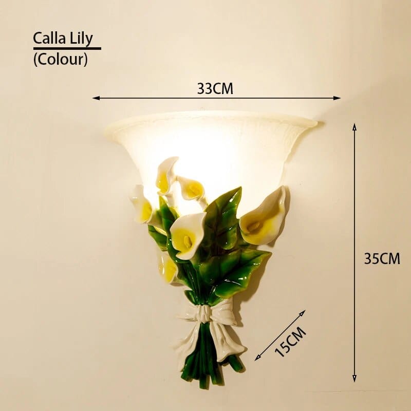 Applique murale LED en résine - Rose romantique et moderne | Marco Lucetti Calla Lily (couleur)