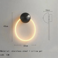 Applique Murale LED en Silicone 3000K | Marco Lucetti 1 Anneau-Inox / Blanc chaud (2700-3500K)