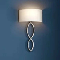 Applique murale LED en tissu avec cercle créatif en fer - Éclairage moderne de qualité | Marco Lucetti Poteau d&#39;éclairage chromé