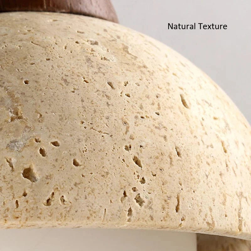 Applique murale LED en travertin japonais jaune. | Marco Lucetti