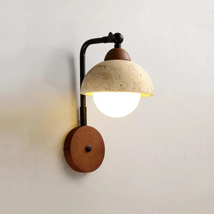 Applique murale LED en travertin japonais jaune. | Marco Lucetti