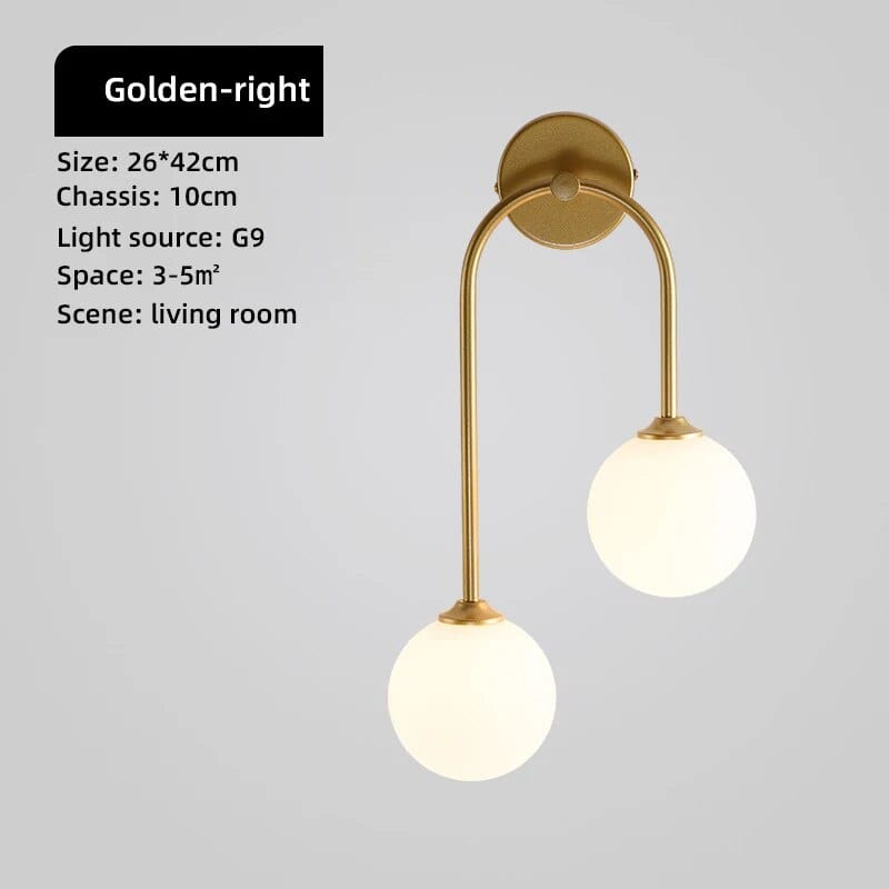 Applique murale LED en verre dépoli | Marco Lucetti Droit d&#39;or / Blanc chaud (2700-3500K)