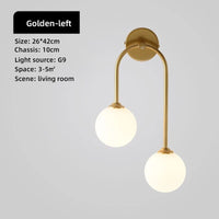 Applique murale LED en verre dépoli | Marco Lucetti La gauche dorée / Blanc chaud (2700-3500K)