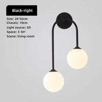 Applique murale LED en verre dépoli | Marco Lucetti Noir à droite / Blanc chaud (2700-3500K)