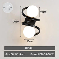 Applique murale LED en verre givré pour intérieur | Marco Lucetti E Noir 7w / Blanc chaud