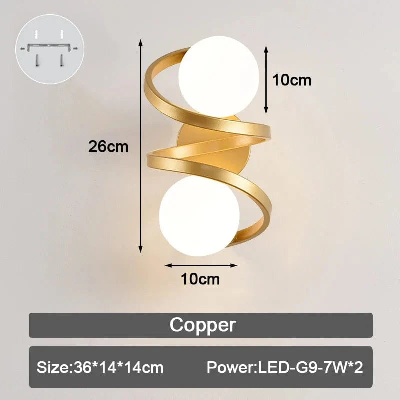 Applique murale LED en verre givré pour intérieur | Marco Lucetti E Or 7w / Blanc froid