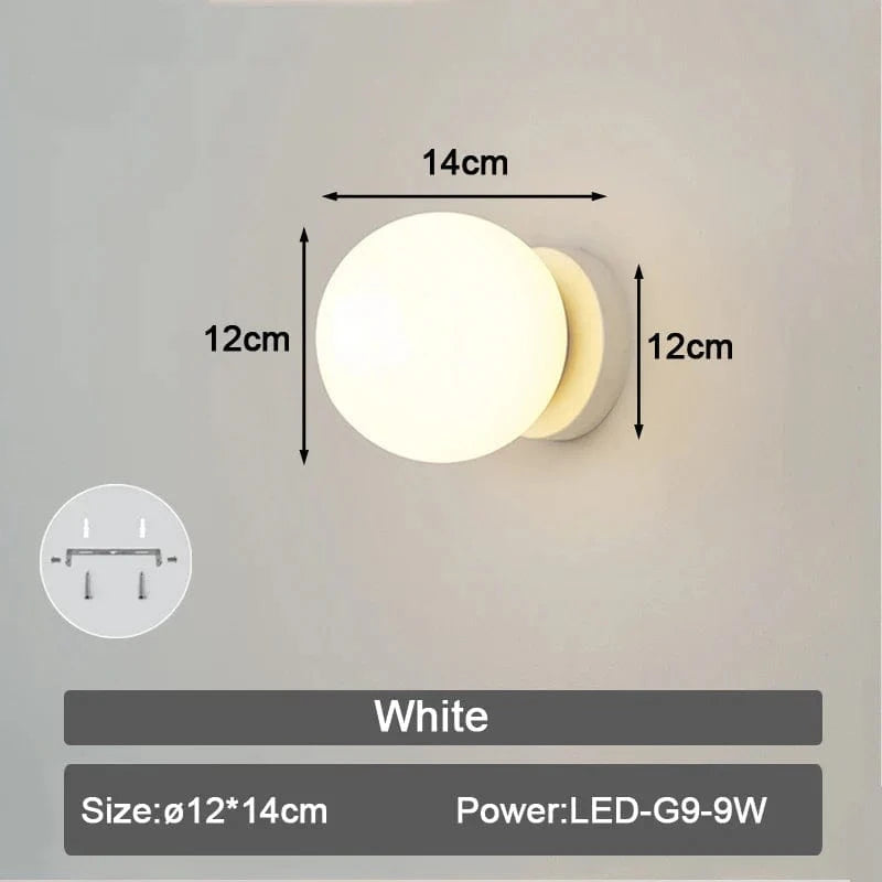 Applique murale LED en verre givré pour intérieur | Marco Lucetti G Blanc 9w / Blanc froid