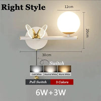 Applique murale LED en verre papillon au design nordique contemporain | Marco Lucetti Commutateur de style droit A / Trois couleurs