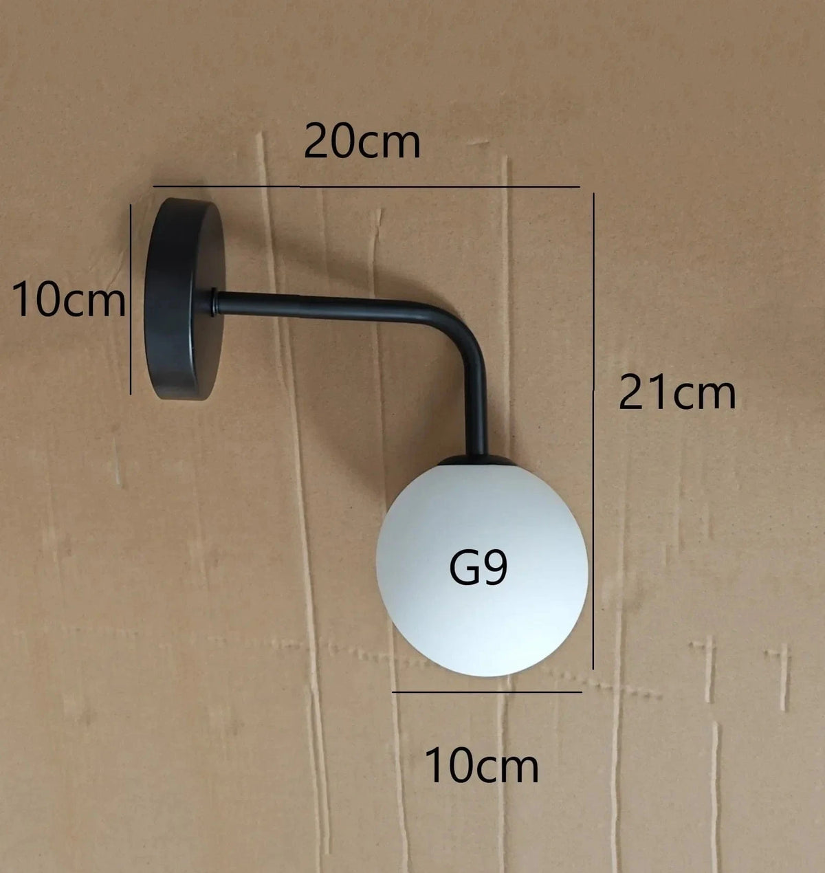 Applique murale LED en verre - Style minimaliste | Marco Lucetti A noir