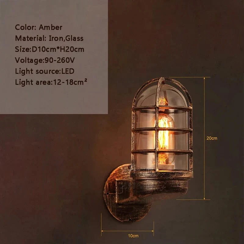 Applique murale LED en verre vintage - Étanche pour usage intérieur et extérieur | Marco Lucetti