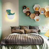 Applique murale LED enfant dinosaure en forme d'œuf - Design animé pour chambre d'enfant | Marco Lucetti