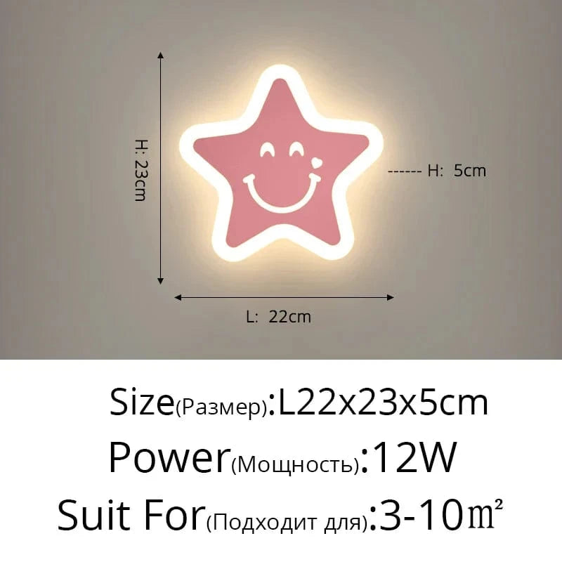 Applique murale LED Enfants Room Glow | Marco Lucetti C Rose L22x23cm 12W / Blanc chaud (2700-3500K)