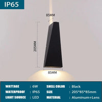 Applique Murale LED Étanche Extérieure en Aluminium IP65 | Marco Lucetti Blanc froid / Type A Noir 6W