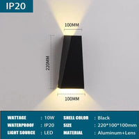 Applique Murale LED Étanche Extérieure en Aluminium IP65 | Marco Lucetti Blanc froid / Type C Noir 10W