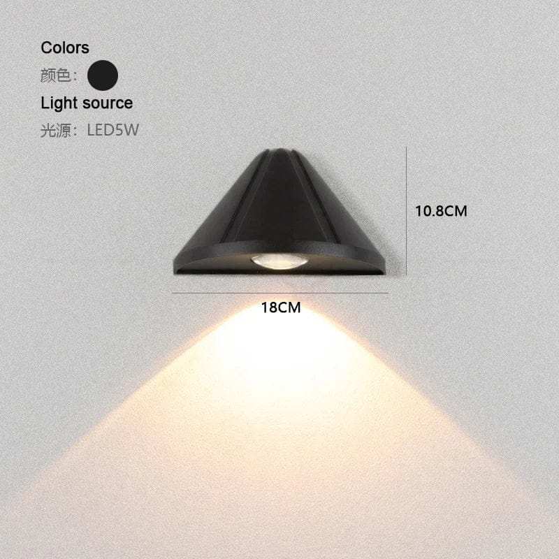 Applique murale LED étanche pour intérieur et extérieur, lumière IP65 | Marco Lucetti Lumière chaude 3000K / Noir