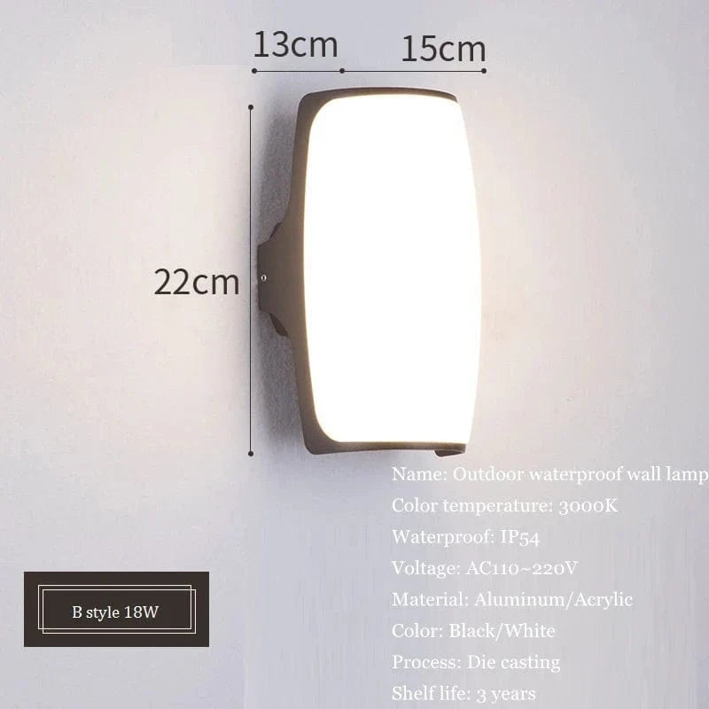 Applique murale LED étanche pour jardin en aluminium | Marco Lucetti E / C.A. 110 V