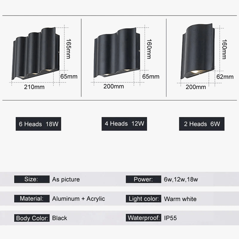 Applique murale LED étanche pour jardin et balcon en aluminium - Luminosité et résistance garantis | Marco Lucetti