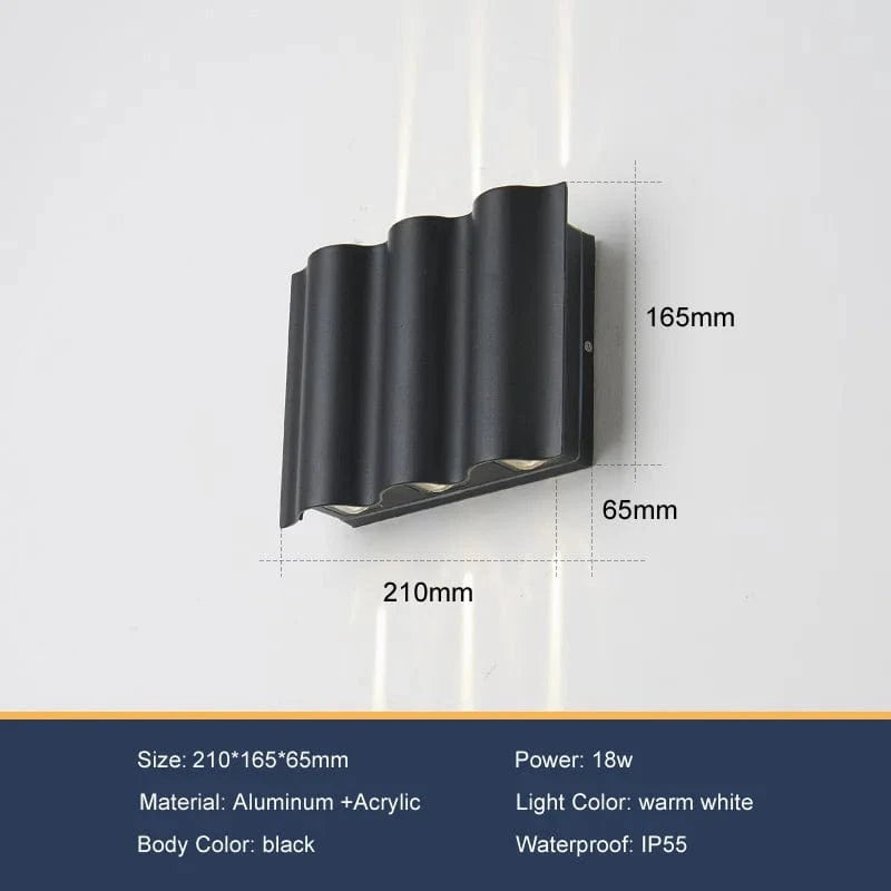 Applique murale LED étanche pour jardin et balcon en aluminium - Luminosité et résistance garantis | Marco Lucetti Noir 18W / CHINE / Blanc froid