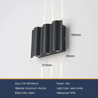 Applique murale LED étanche pour jardin et balcon en aluminium - Luminosité et résistance garantis | Marco Lucetti Noir 18W / CHINE / Blanc froid