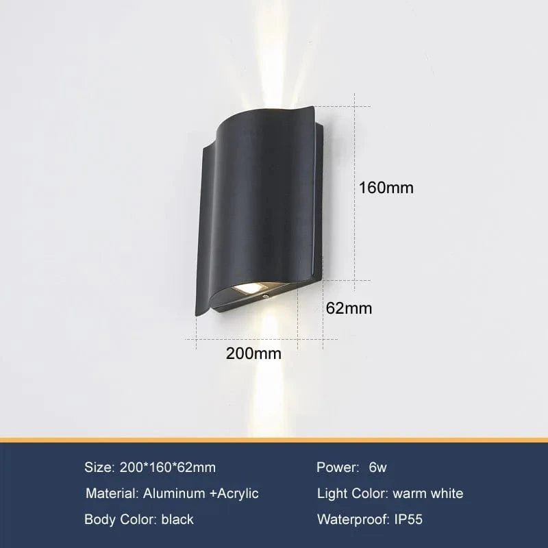 Applique murale LED étanche pour jardin et balcon en aluminium - Luminosité et résistance garantis | Marco Lucetti Noir 6W / CHINE / Blanc froid