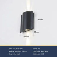 Applique murale LED étanche pour jardin et balcon en aluminium - Luminosité et résistance garantis | Marco Lucetti Noir 6W / CHINE / Blanc froid