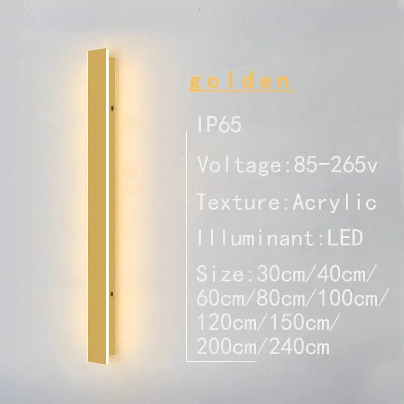 Applique murale LED étanche pour jardin et intérieur | Marco Lucetti Blanc chaud doré / L60cm