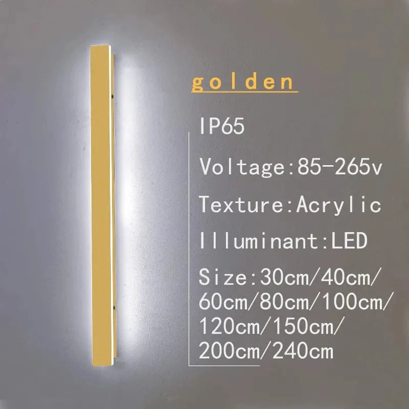 Applique murale LED étanche pour jardin et intérieur | Marco Lucetti Blanc froid doré / L60cm