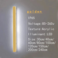 Applique murale LED étanche pour jardin et intérieur | Marco Lucetti Blanc froid doré / L60cm