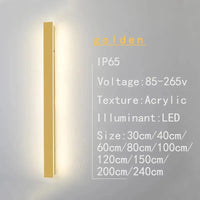 Applique murale LED étanche pour jardin et intérieur | Marco Lucetti Lumière naturelle dorée / L60cm