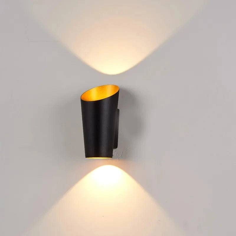 Applique Murale LED Étanche pour Jardin Moderne Nordique | Marco Lucetti Modèle 2 Or Noir / Blanc chaud (2700-3500K)